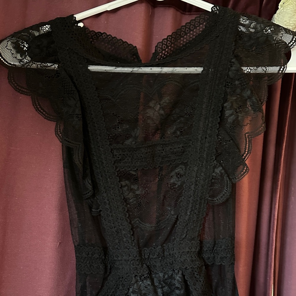 Victoria's Secret Black Lace Chemise